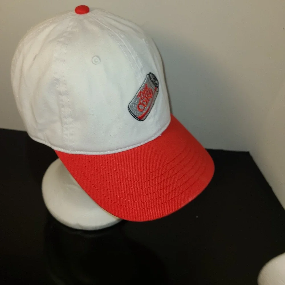 Diet Coke Hat White Red Adjustable Cap Embroidered Logo Coca Cola NWOT